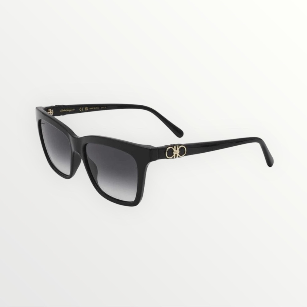 Ferragamo Grey Gradient Rectangular Sunglasses NWT - image 12